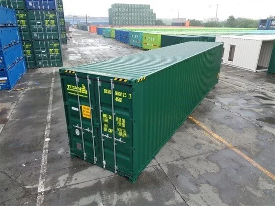 Novo contentor marítimo verde de 40 pés HC
